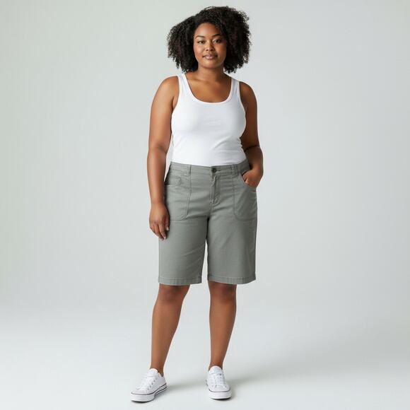 Chico's Pants - Chico's Women's Knee Length Khaki Bermuda Shorts Front and Back Pockets - 16